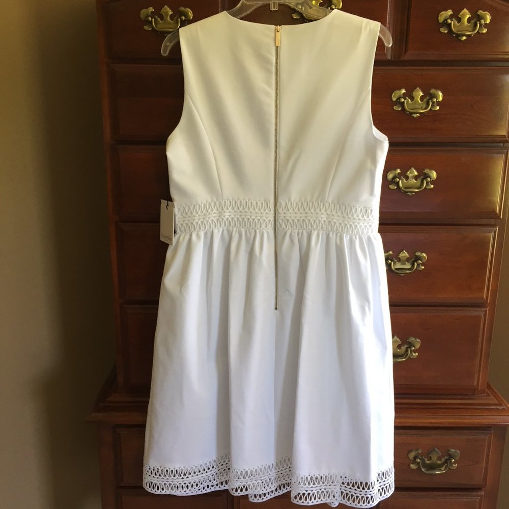 Calvin Klein Size 12 White Fit & Flare Dress - Picture 8 of 9